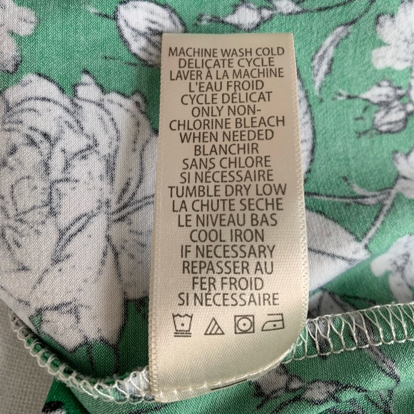 Max Studio Green Floral Halter Flowy Silky Slip Dress Dainty Feminine Shift - Picture 13 of 13